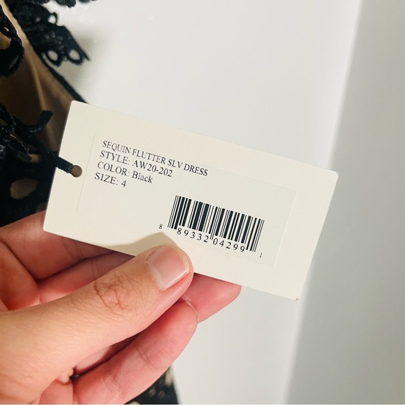 NWT Sea New York Shelby Dress Black Sequin Eyelet Clubbing Wedding Date Size 4 - Picture 10 of 11